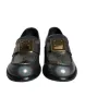 Silver Leather Logo Plaque Slip On Men Loafers Shoes sold by Louxly