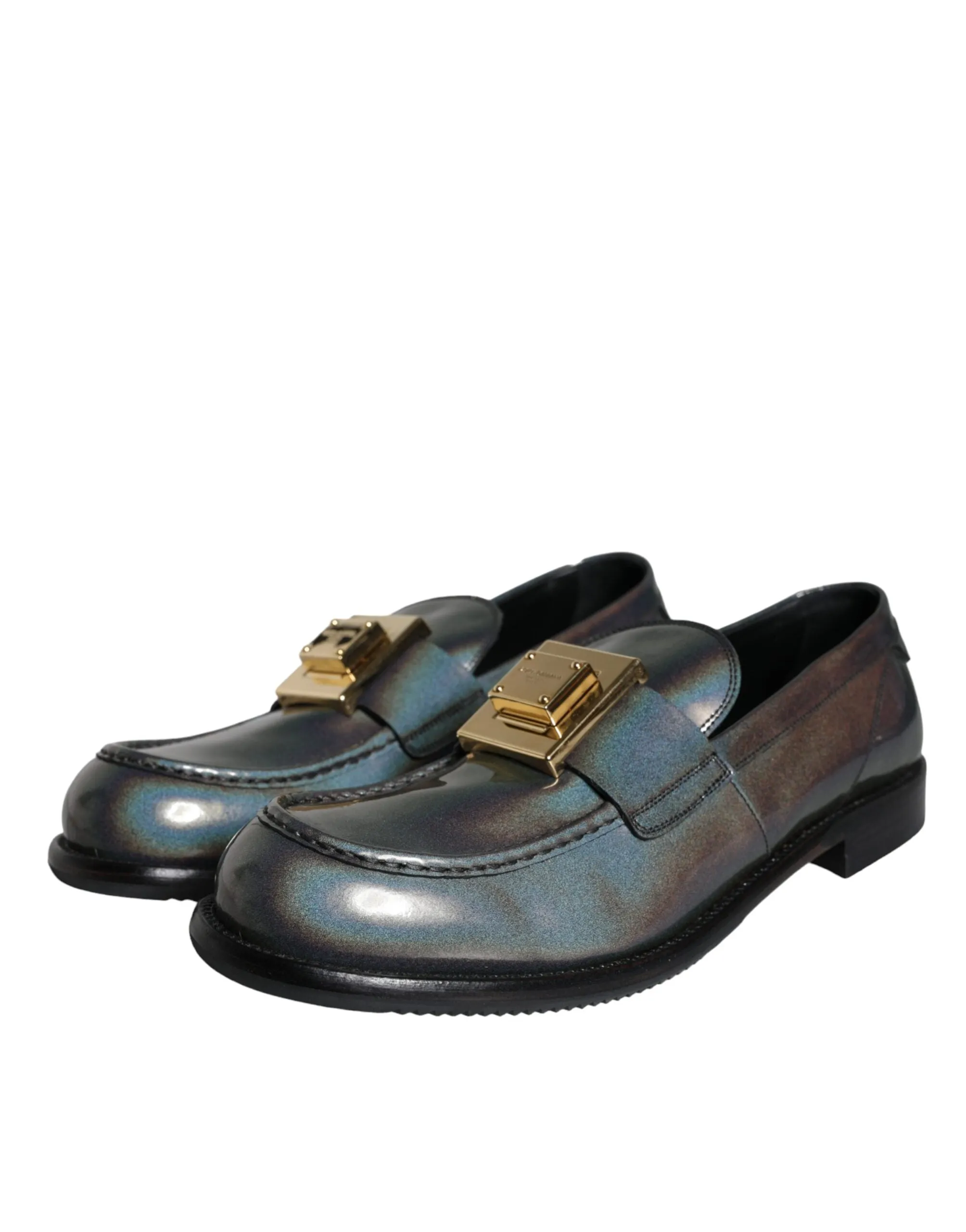 Silver Leather Logo Plaque Slip On Men Loafers Shoes sold by Louxly product image thumbnail 3