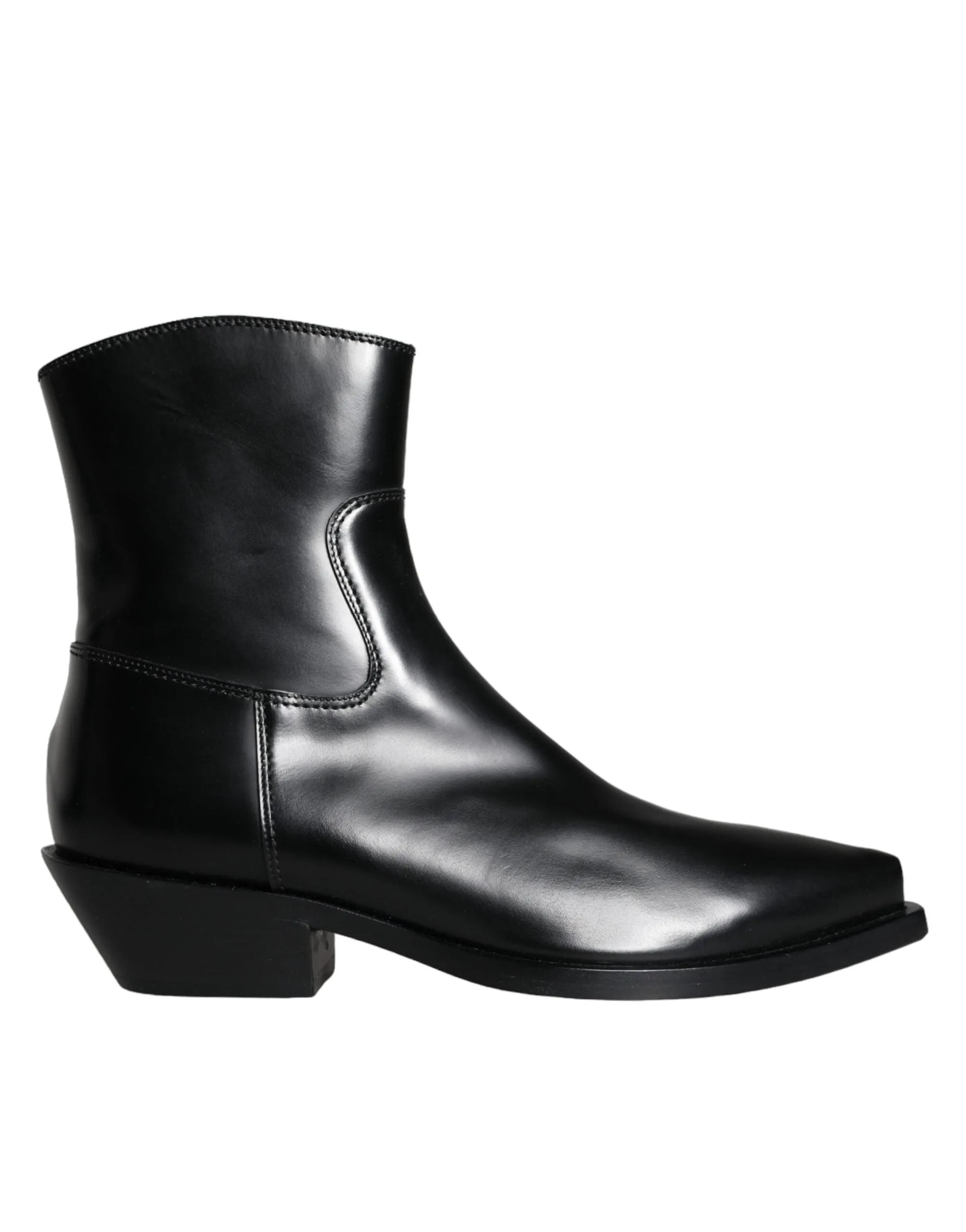 Black Leather Ankle Boots Booties Shoes sold by Louxly