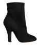 Black Suede Leather Mid Calf Boots Shoes sold by Louxly