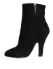 Black Suede Leather Mid Calf Boots Shoes sold by Louxly
