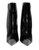 Black Patent Leather Crystal Heel Boots Shoes sold by Louxly
