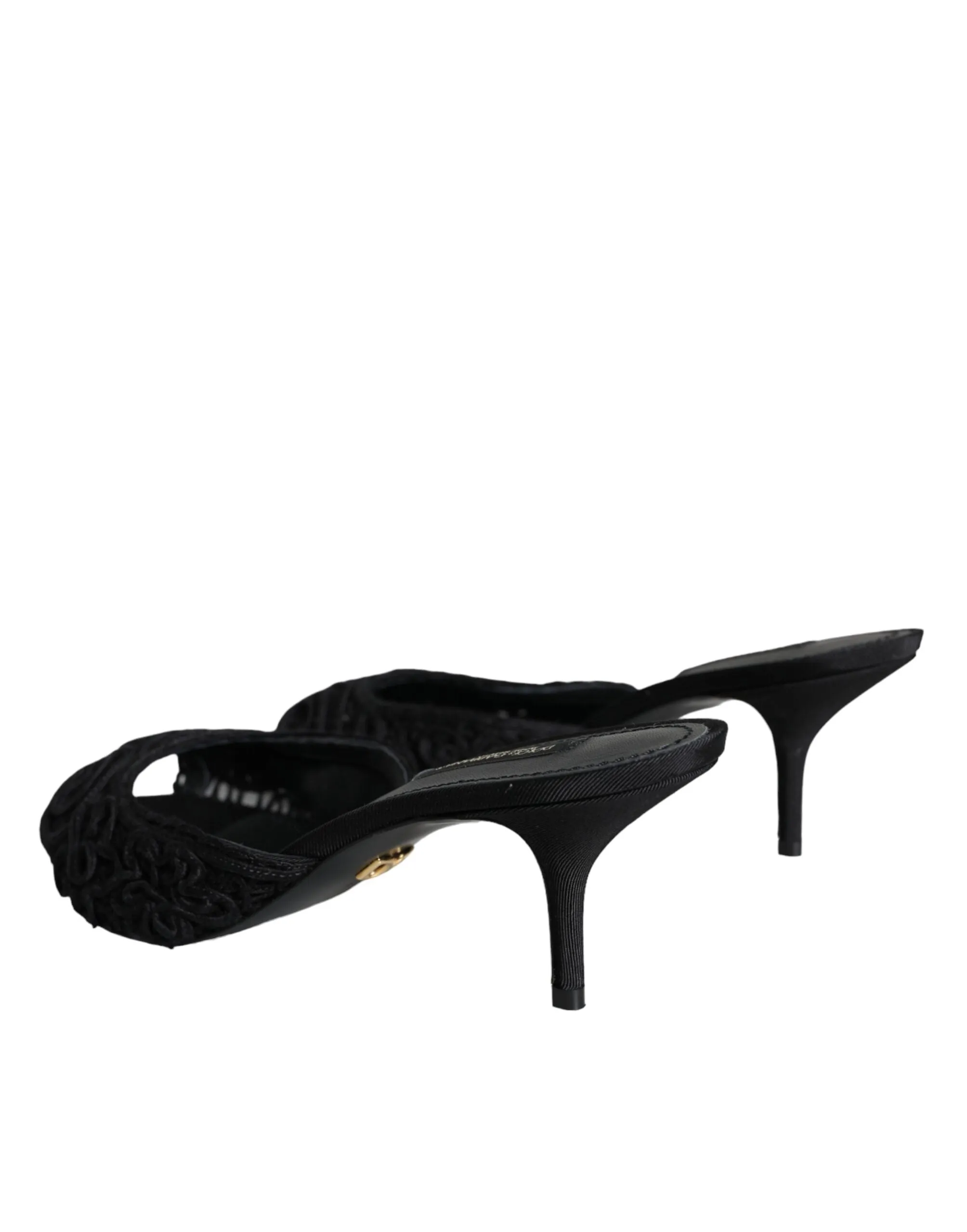 Black Keira Cordonetto Heels Slides Shoes sold by Louxly product image thumbnail 4