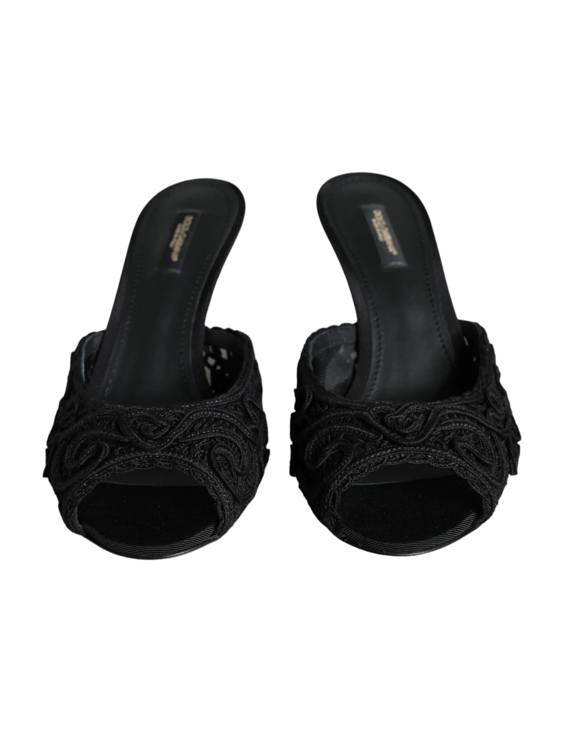 Black Keira Cordonetto Heels Slides Shoes sold by Louxly product image thumbnail 2