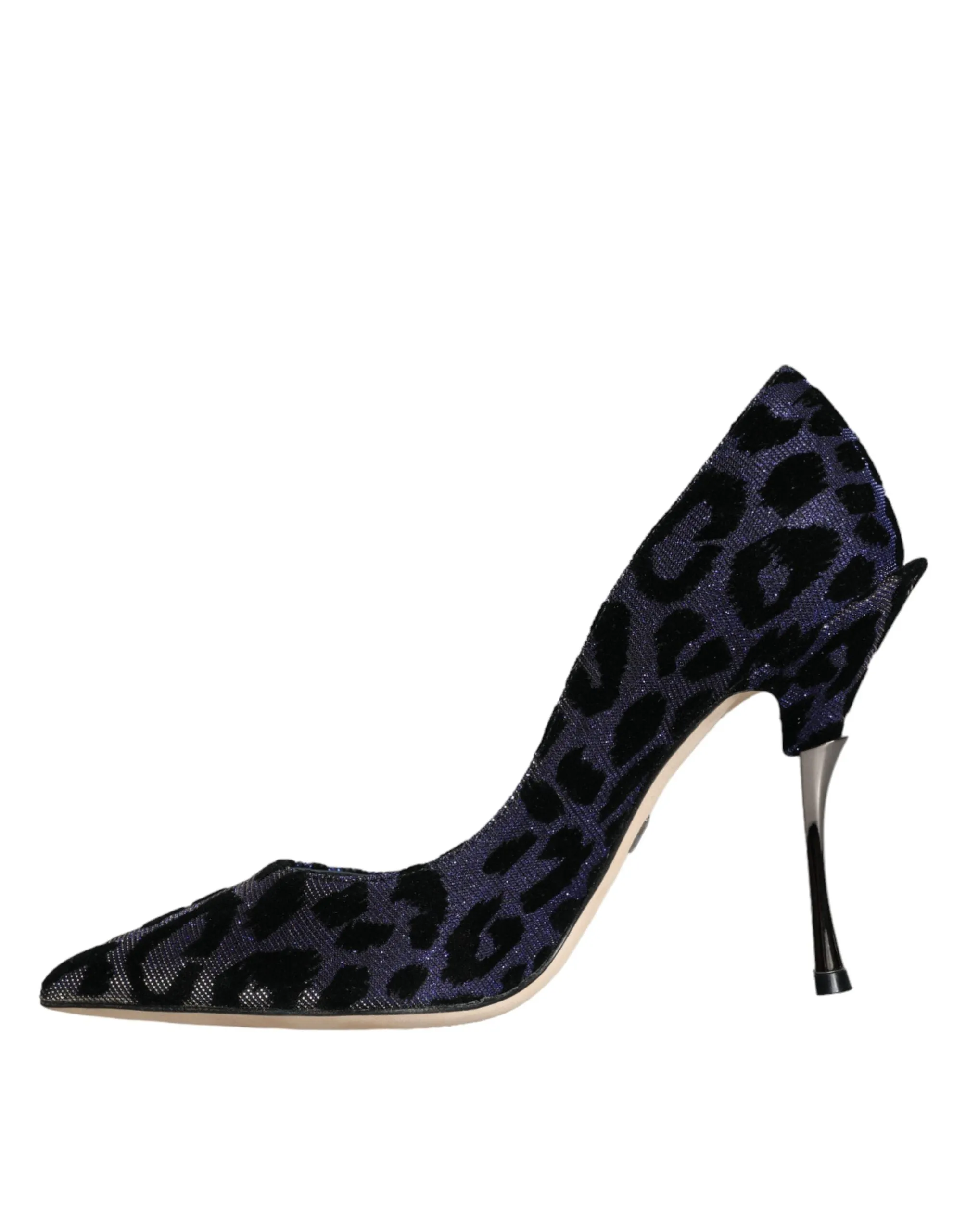 Dark Blue Leopard Lurex Heels Pumps Shoes sold by Louxly product image thumbnail 5