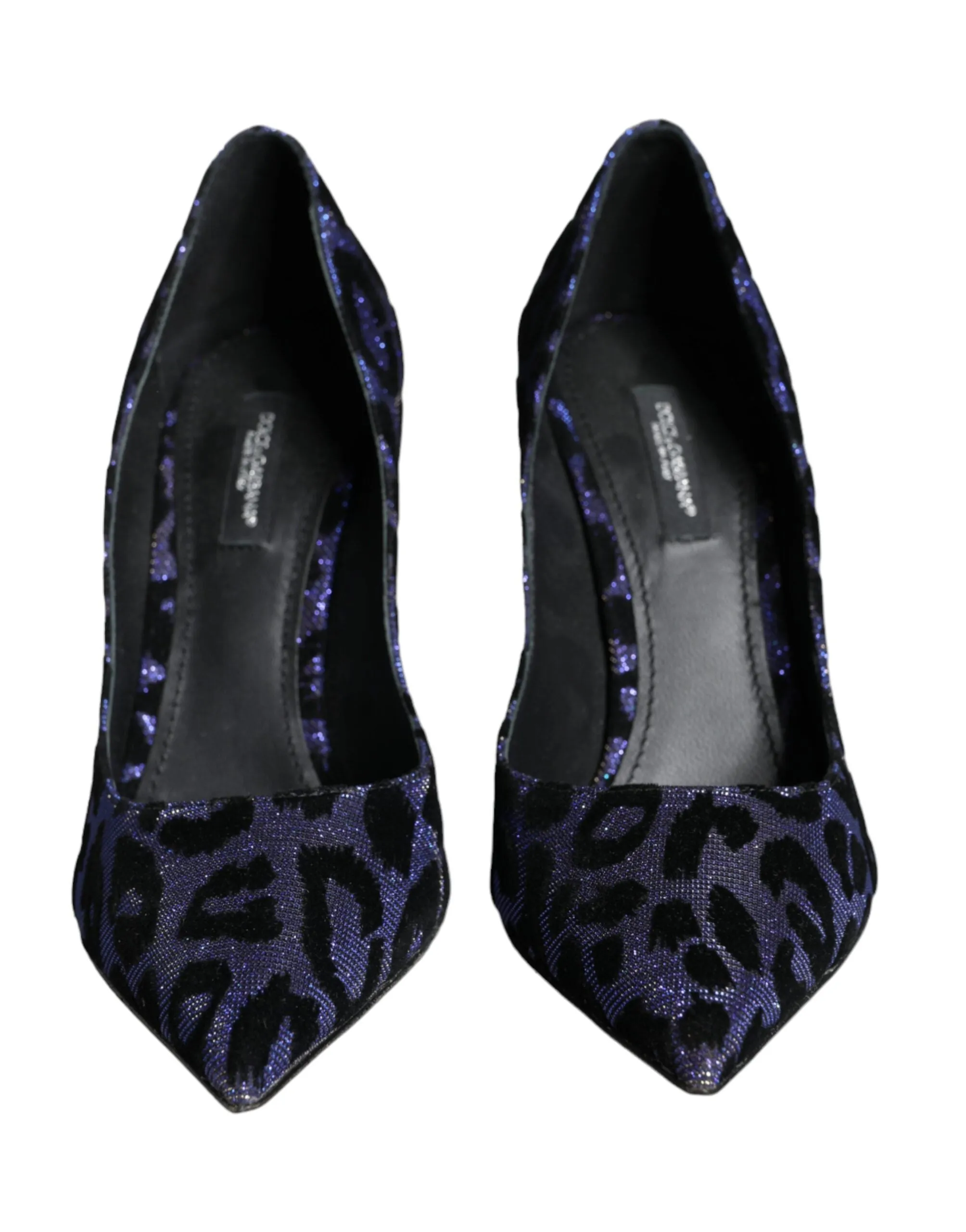 Dark Blue Leopard Lurex Heels Pumps Shoes sold by Louxly product image thumbnail 2
