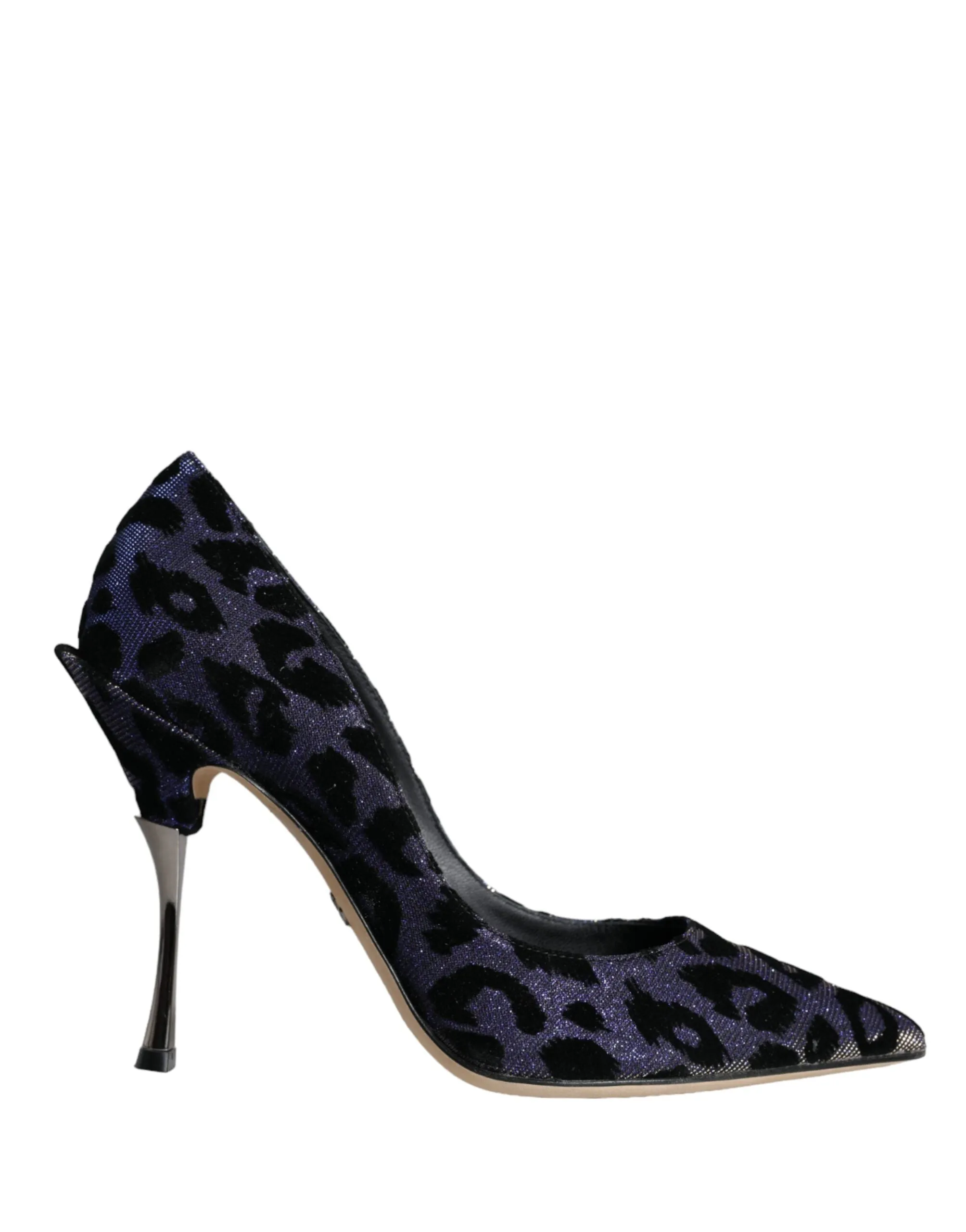 Dark Blue Leopard Lurex Heels Pumps Shoes sold by Louxly