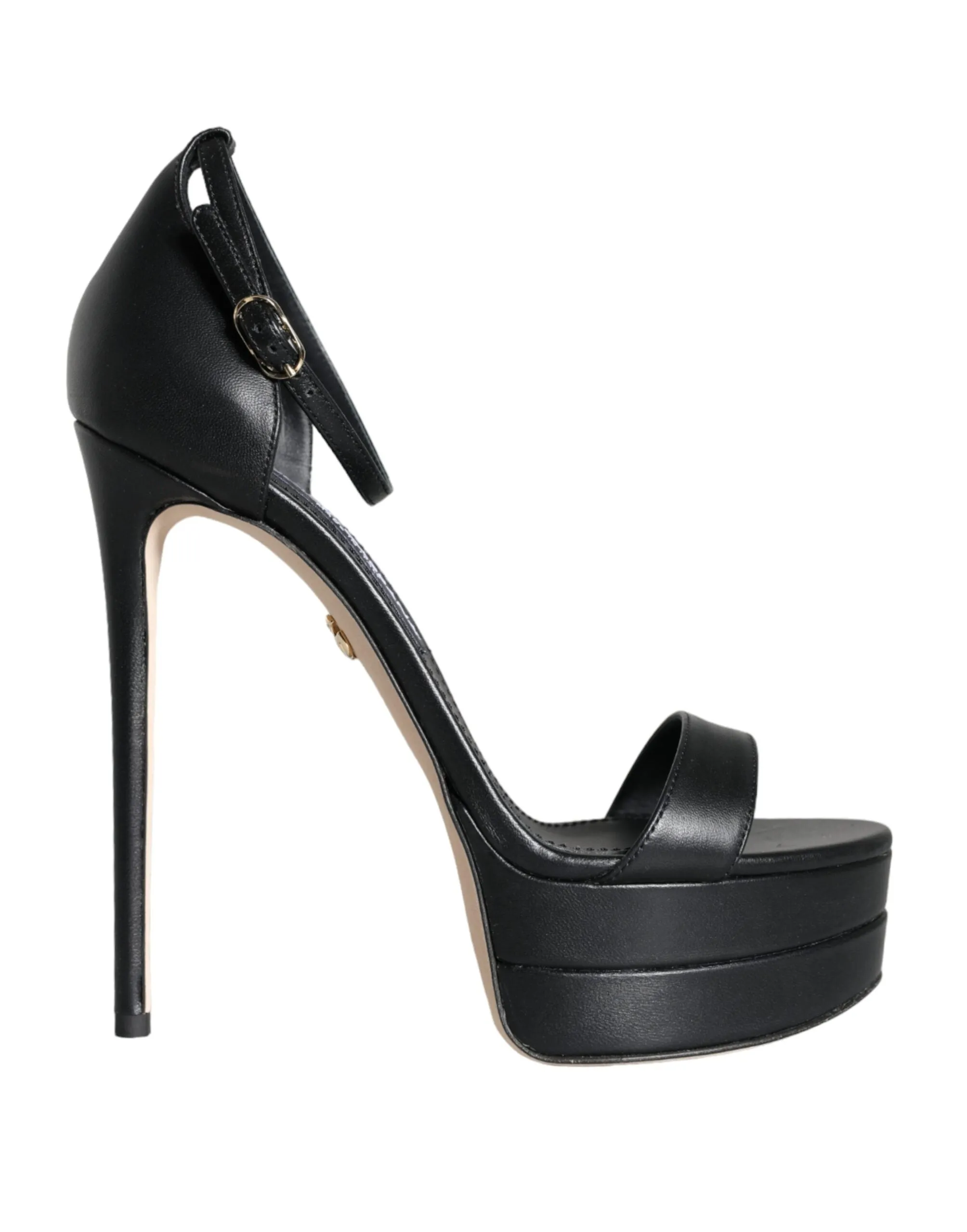 Black Lamb Leather Ankle Strap Sandals Shoes sold by Louxly