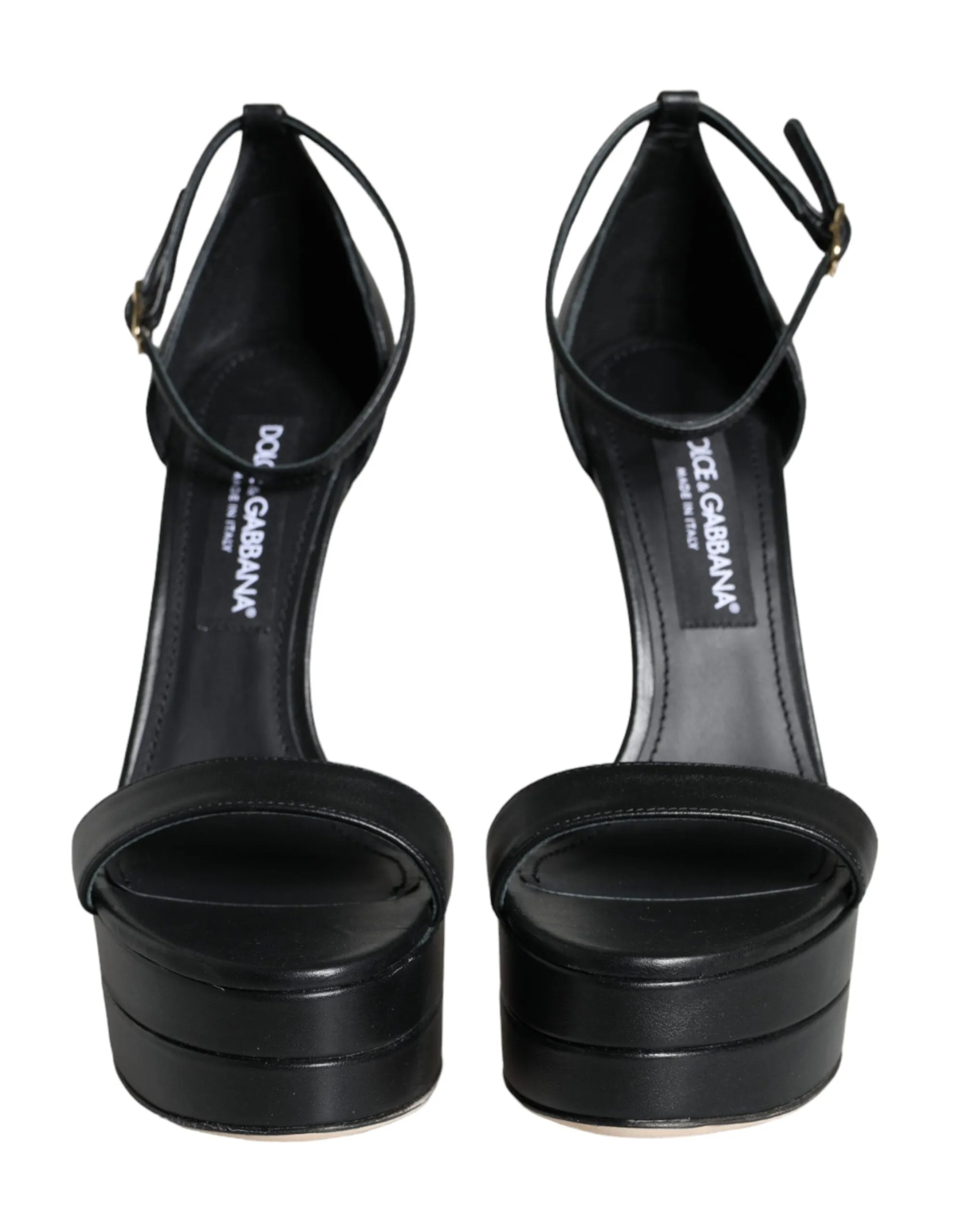 Black Lamb Leather Ankle Strap Sandals Shoes sold by Louxly product image thumbnail 2