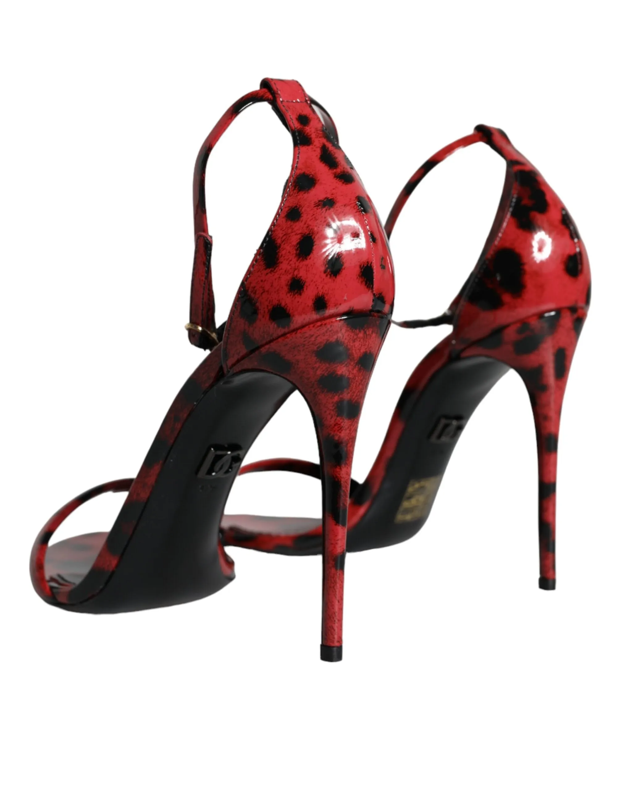 Red Leopard Leather Ankle Strap Keira Sandals Shoes sold by Louxly product image thumbnail 4