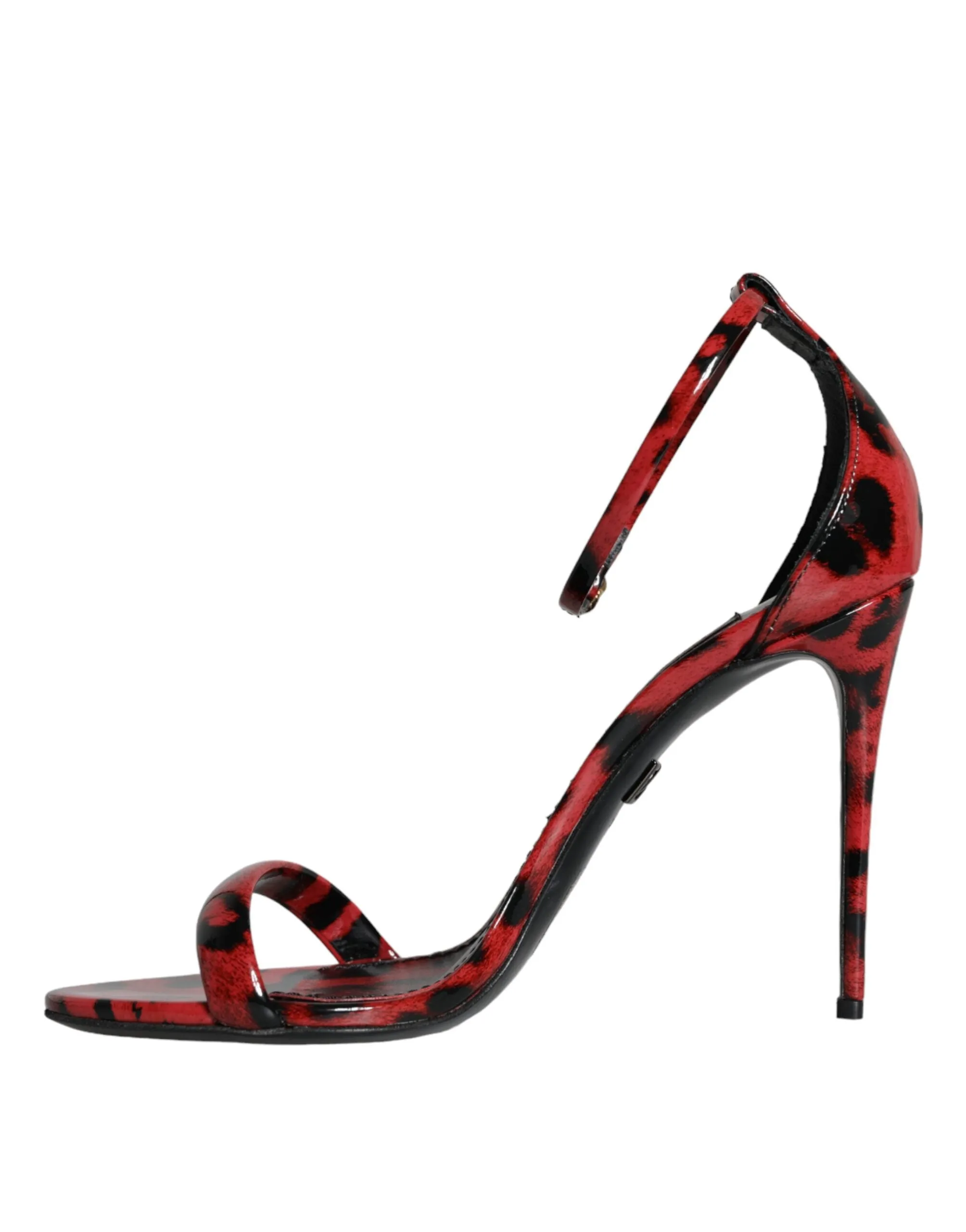 Red Leopard Leather Ankle Strap Keira Sandals Shoes sold by Louxly product image thumbnail 5