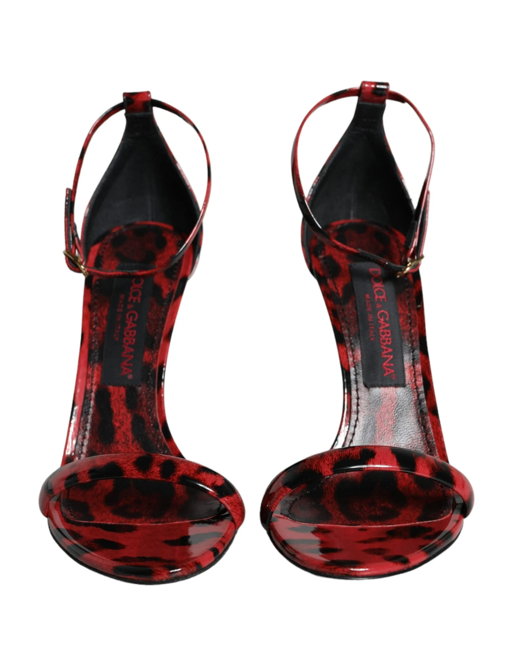 Red Leopard Leather Ankle Strap Keira Sandals Shoes sold by Louxly product image thumbnail 2