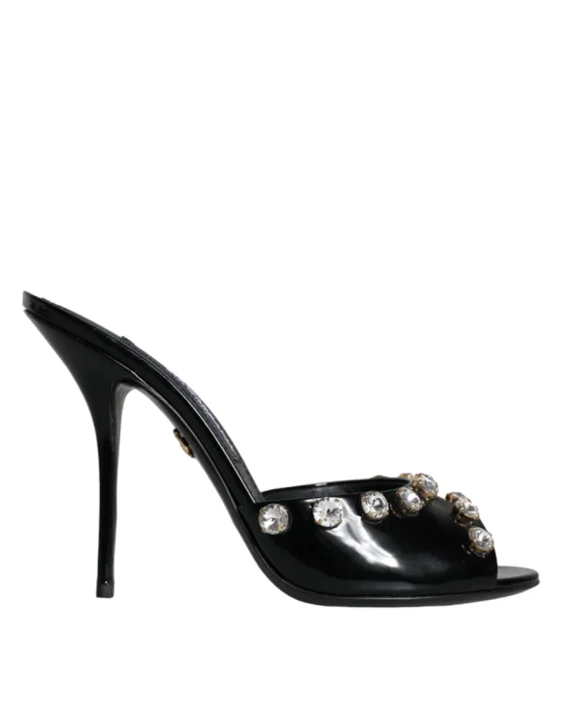Black Crystal Heels Keira Sandals Shoes sold by Louxly