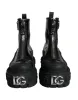 Black Leather Rubber Logo Ankle Boots Shoes sold by Louxly