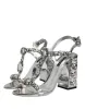 Silver Crystals High Heels Sandals Shoes sold by Louxly