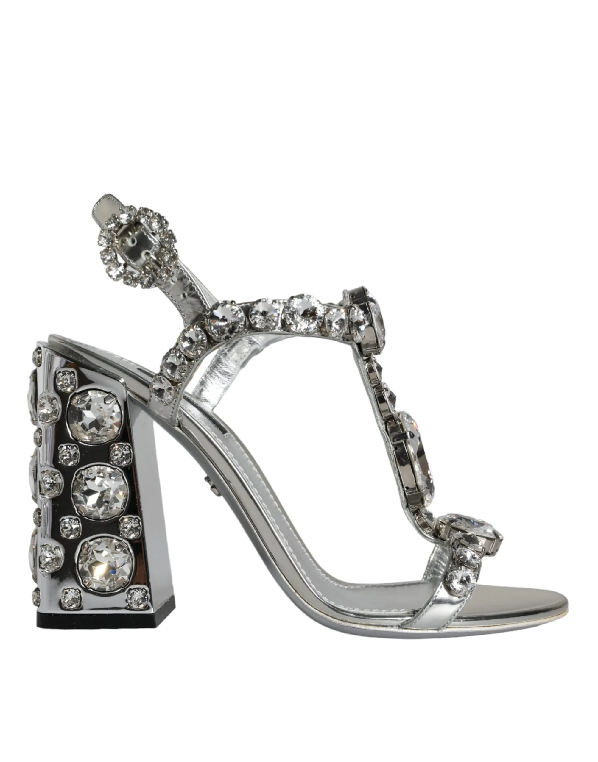 Silver Crystals High Heels Sandals Shoes sold by Louxly
