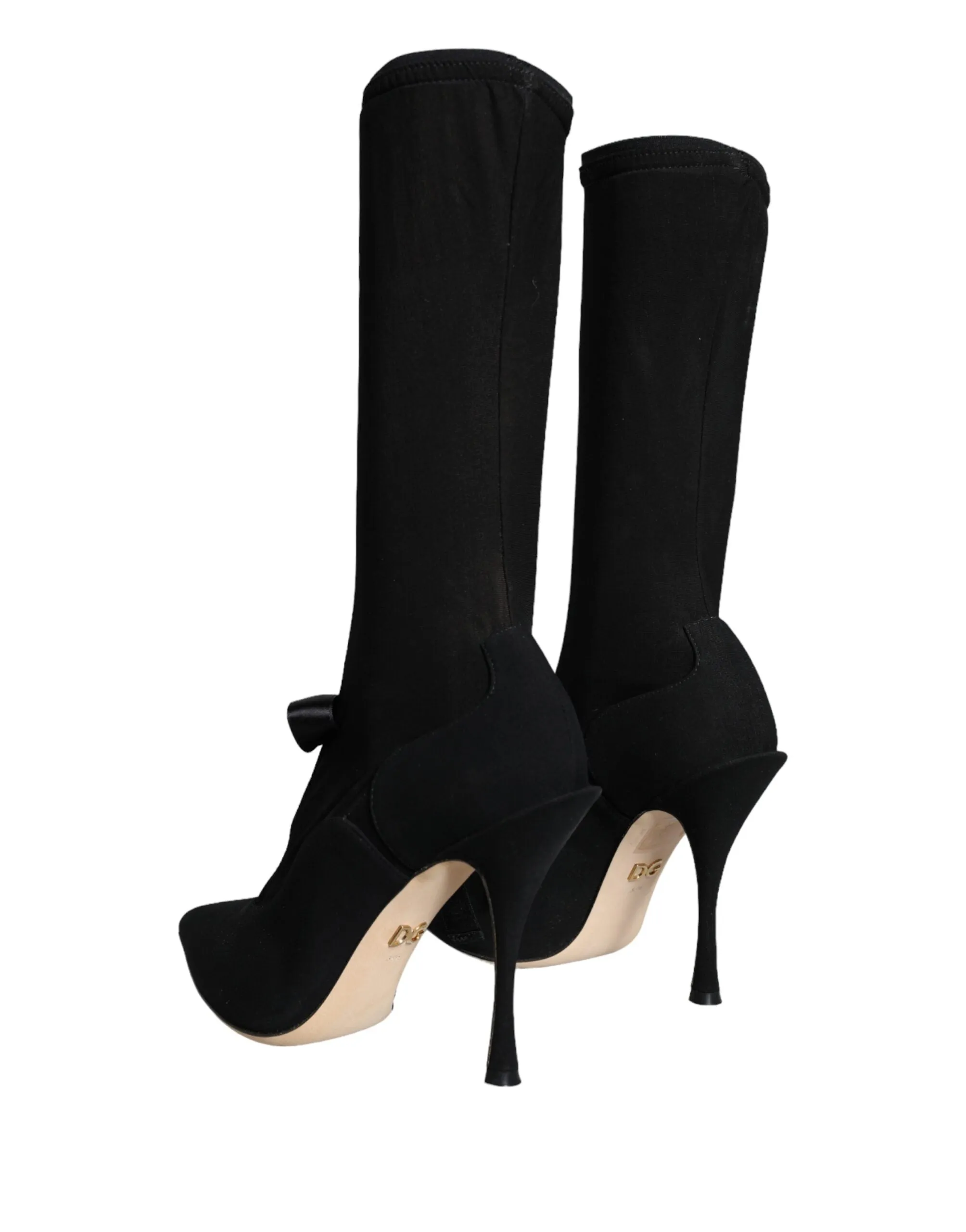 Black Stiletto Heels Mid Calf Boots Shoes sold by Louxly product image thumbnail 4