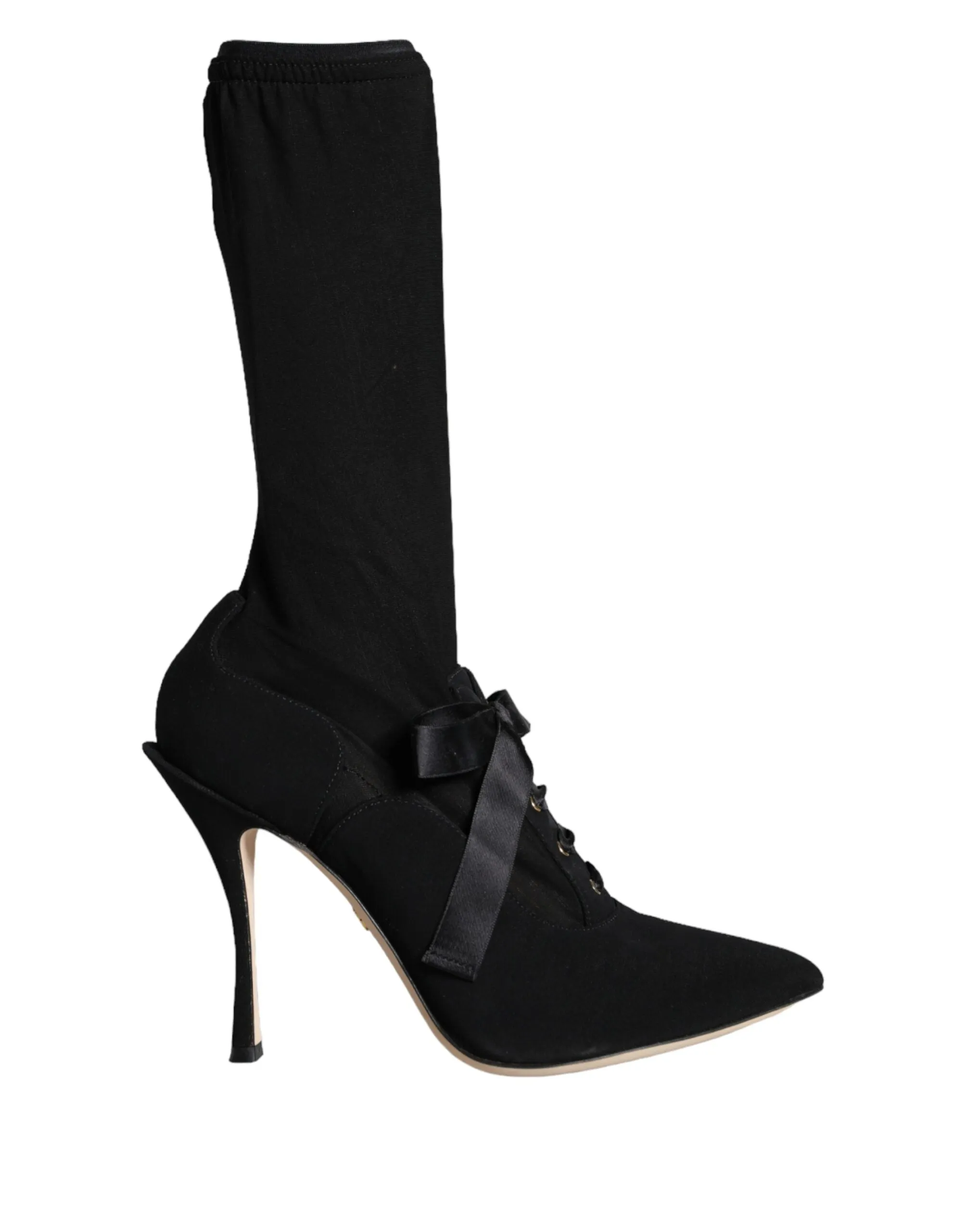 Black Stiletto Heels Mid Calf Boots Shoes sold by Louxly product image thumbnail 5