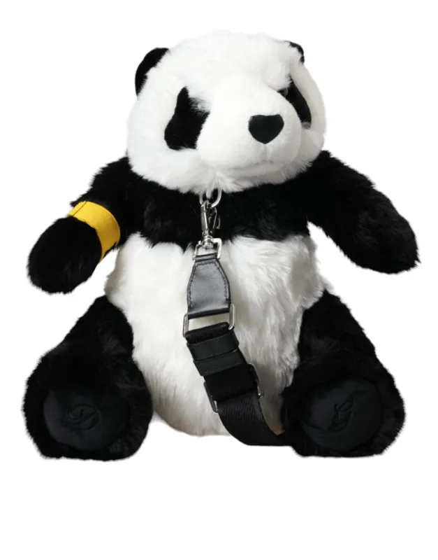 Black White Eco-Fur Animal Panda Shoulder Bag sold by Louxly