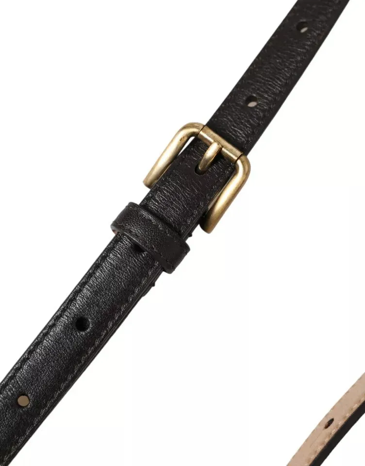 Dark Brown Leather Gold Metal Buckle Women Belt sold by Louxly product image thumbnail 2