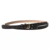 Dark Brown Leather Gold Metal Buckle Women Belt sold by Louxly