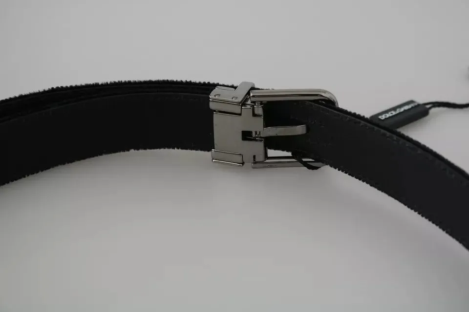 Black Velvet Leather Silver Buckle Belt sold by Louxly product image thumbnail 4