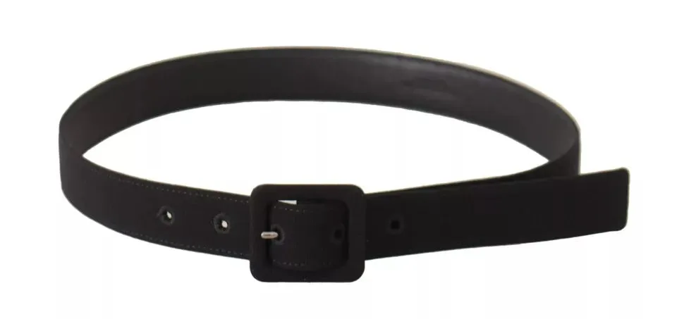 Black Velvet Leather Logo Waist Buckle Belt sold by Louxly product image thumbnail 4