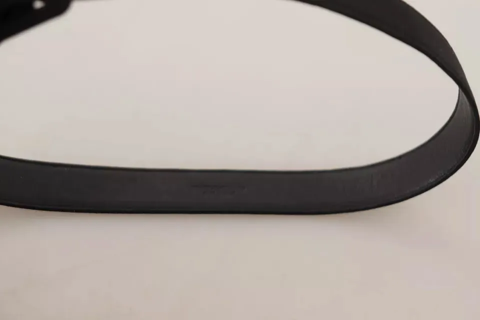 Black Velvet Leather Logo Waist Buckle Belt sold by Louxly product image thumbnail 5
