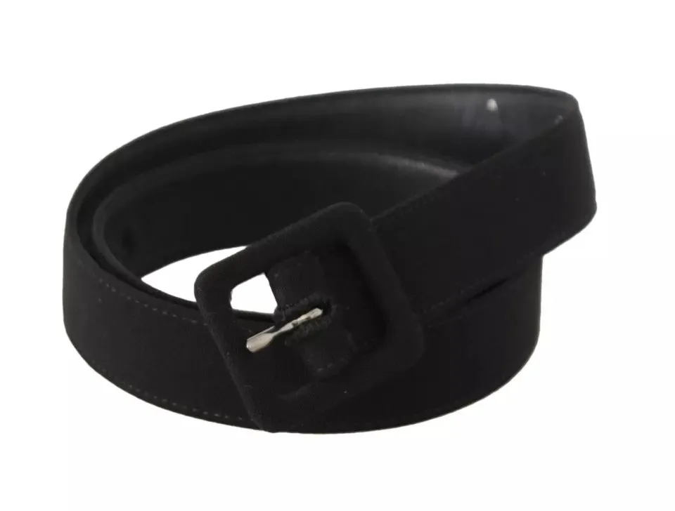 Black Velvet Leather Logo Waist Buckle Belt sold by Louxly product image thumbnail 2