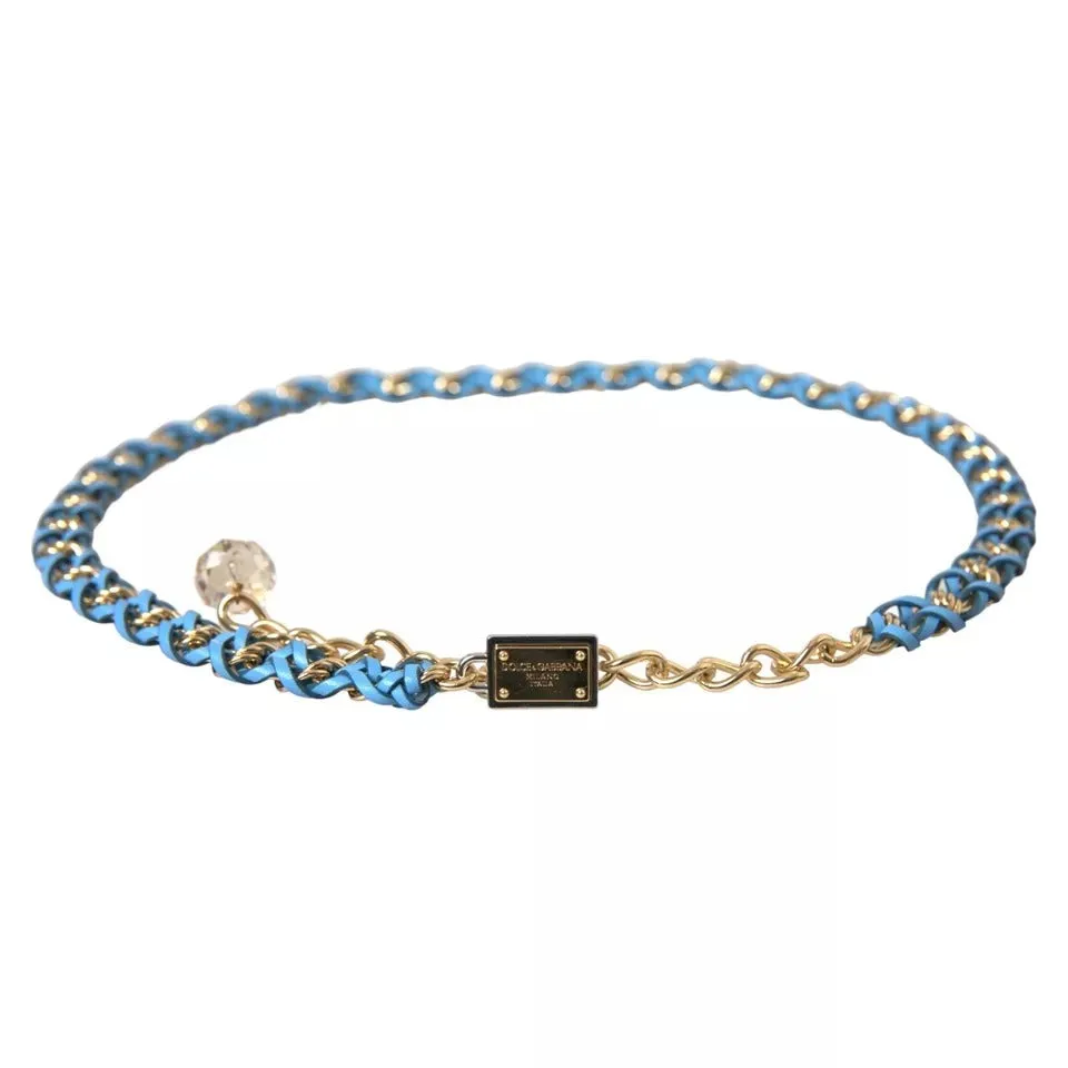 Blue Braided Gold Brass Chain Waist Belt sold by Louxly product image thumbnail 5