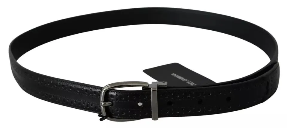 Black Leather Silver Metal Buckle Classic Belt sold by Louxly product image thumbnail 4