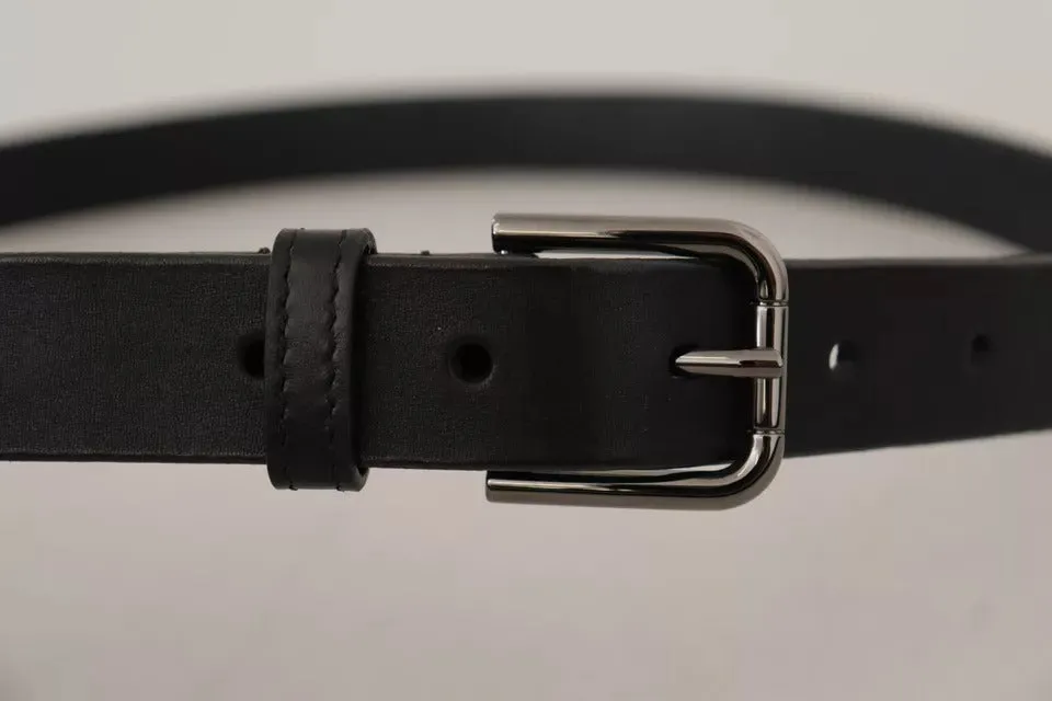 Black Calf Leather Classic Metal Logo Buckle Belt sold by Louxly product image thumbnail 5