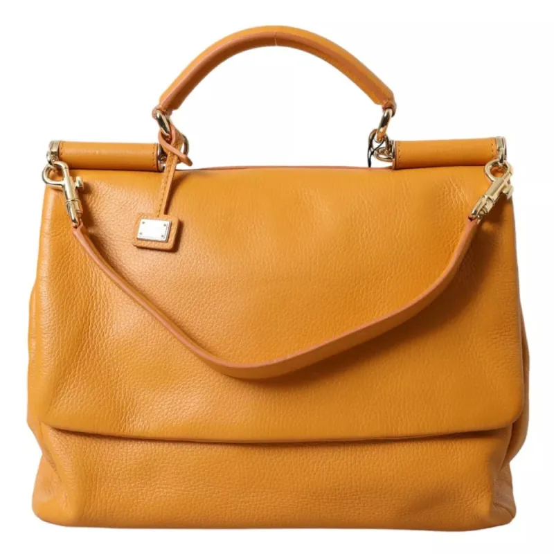 Yellow Leather Hand Shoulder Purse Satchel SICILY Bag sold by Louxly