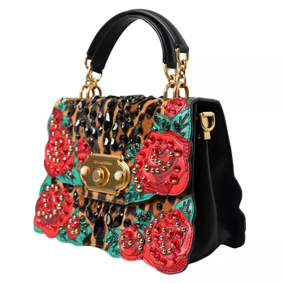 Multicolor Leopard Crystal Roses WELCOME Fur Bag sold by Louxly product image thumbnail 4