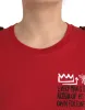 Red Cotton Graphic Print Crew Neck T-shirt sold by Louxly