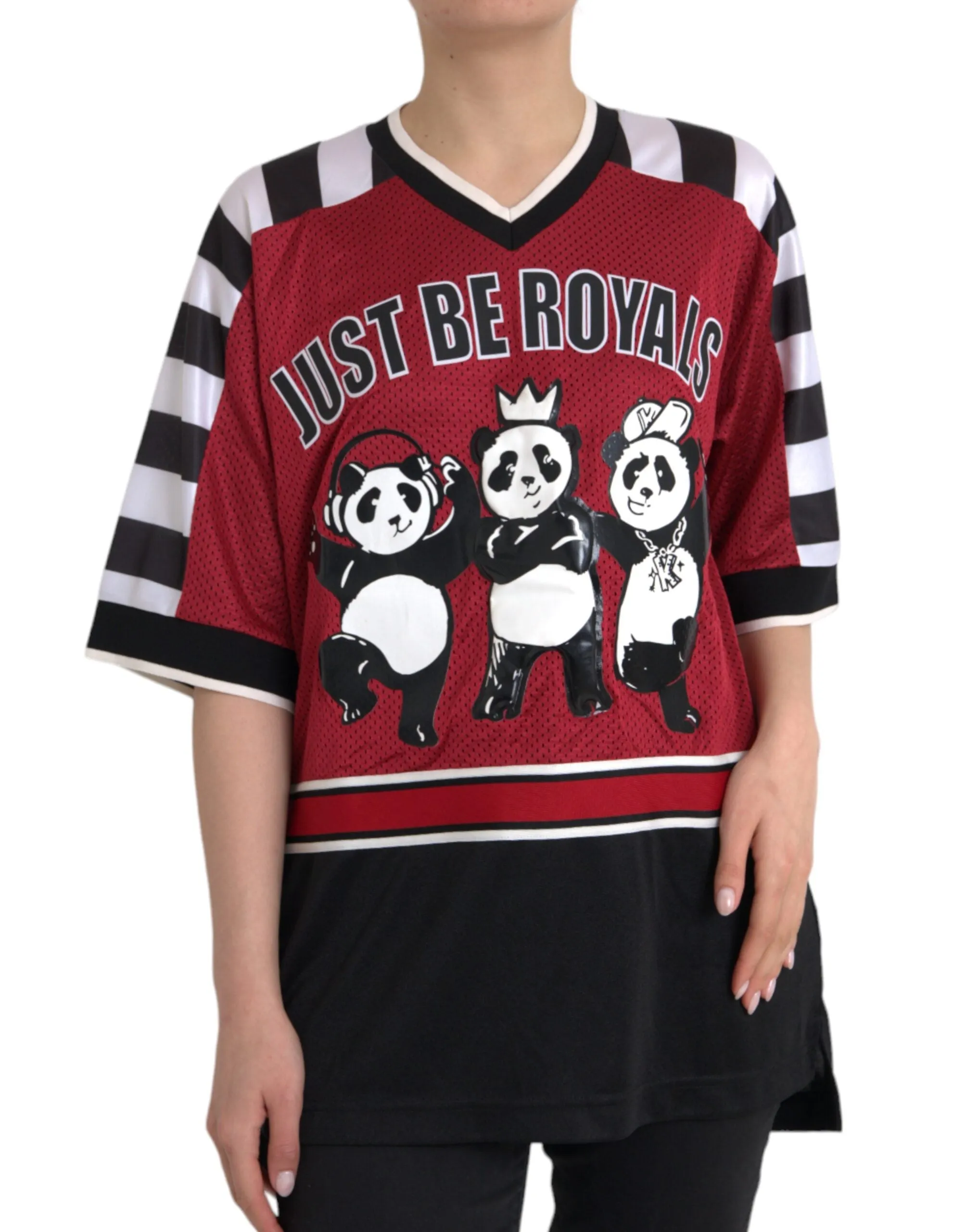Multicolor Royals Panda Oversized T-shirt sold by Louxly product image thumbnail 3