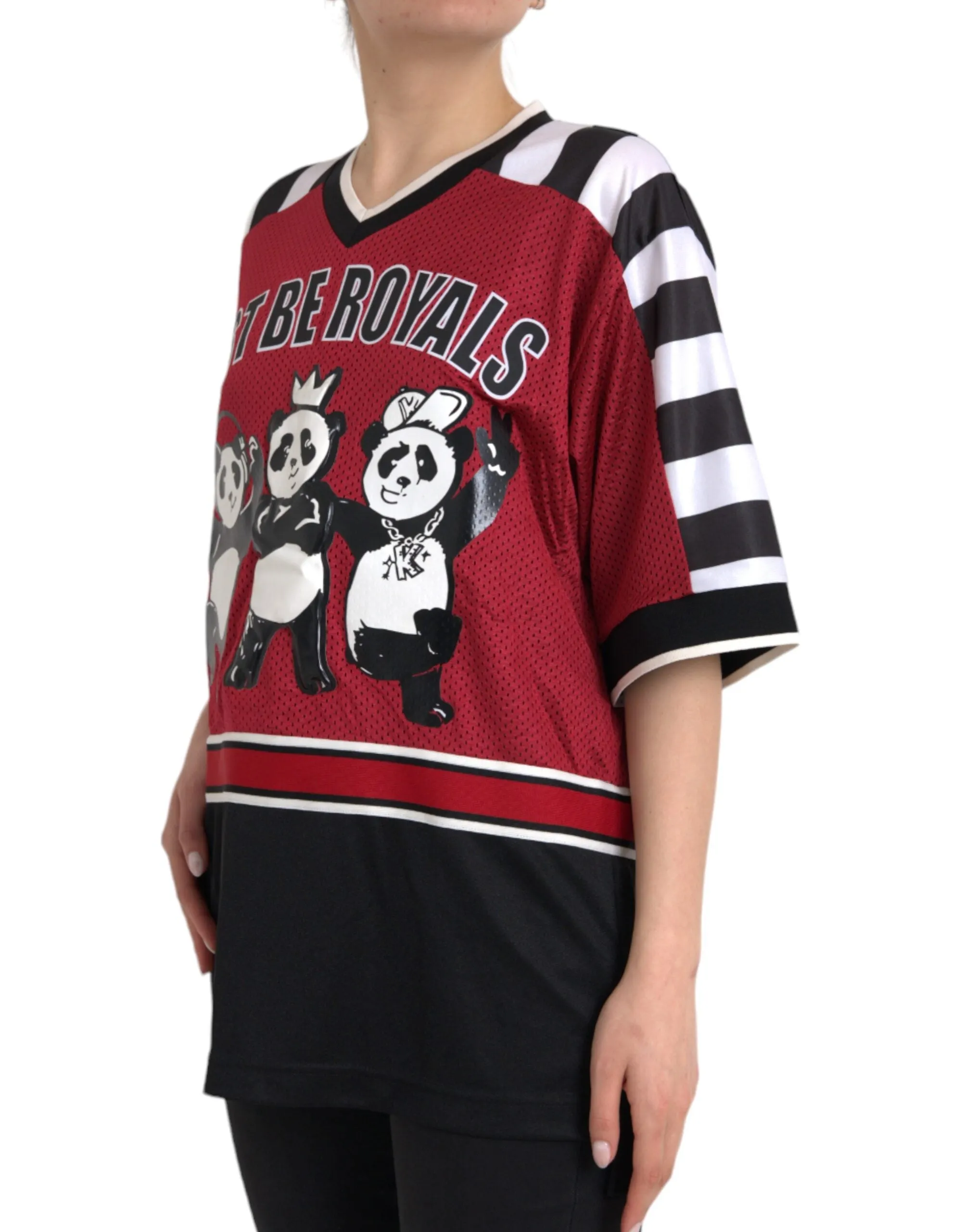 Multicolor Royals Panda Oversized T-shirt sold by Louxly product image thumbnail 4