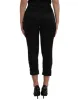 Black High Waist Capri Cropped Pants sold by Louxly