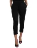 Black High Waist Capri Cropped Pants sold by Louxly