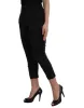Black High Waist Capri Cropped Pants sold by Louxly