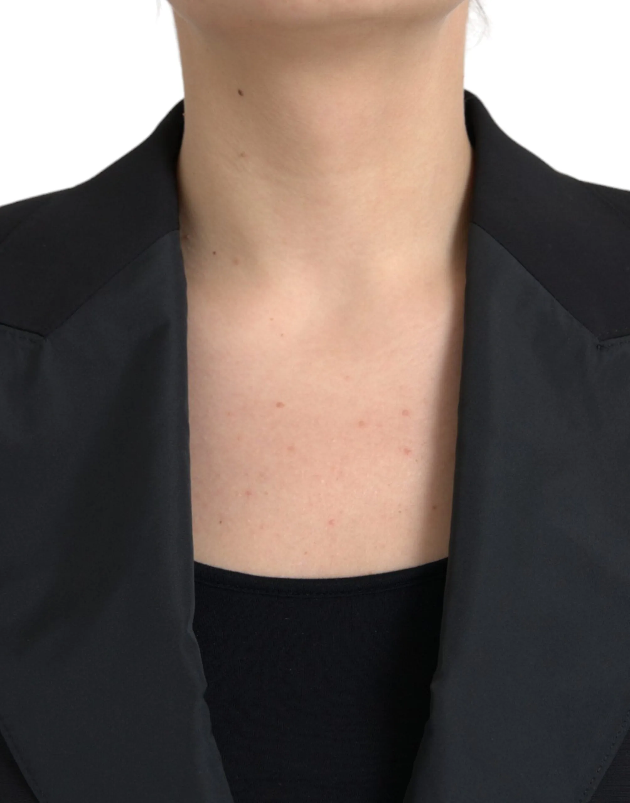 Black Polyester Puffed Sleeves Cropped Jacket sold by Louxly product image thumbnail 5