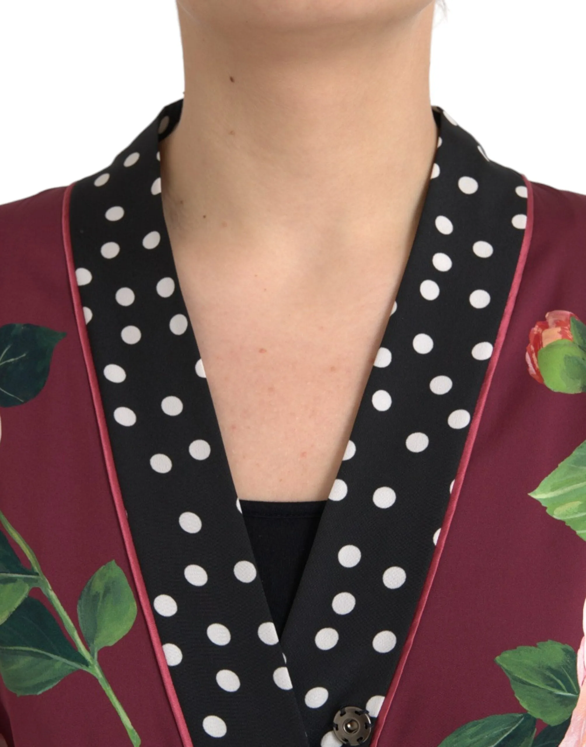 Bordeaux Floral Maxi Kaftan Crepe Robe Dress sold by Louxly product image thumbnail 5