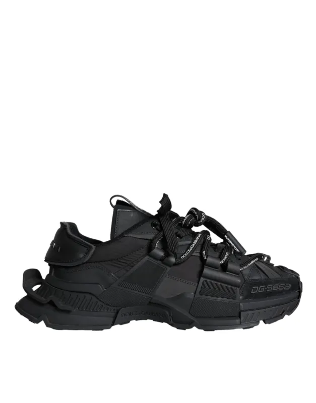 Black Low Top Space Lace Up Sneakers Shoes sold by Louxly