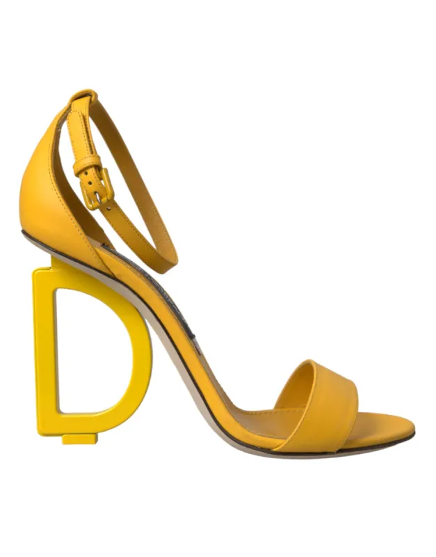 Yellow Leather DG Heels Sandals Shoes sold by Louxly
