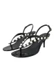 Black Leather Faux Pearl Heel Sandals Shoes sold by Louxly