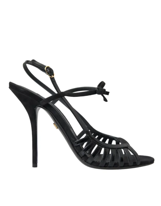 Black Sandals Stilettos Suede Strap Shoes sold by Louxly
