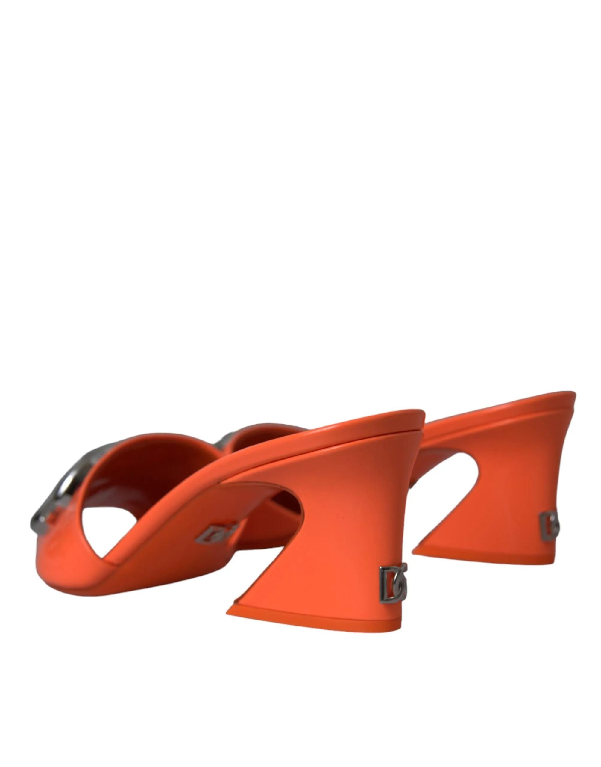 Orange DG Logo Slides Heels Sandals Shoes sold by Louxly product image thumbnail 4