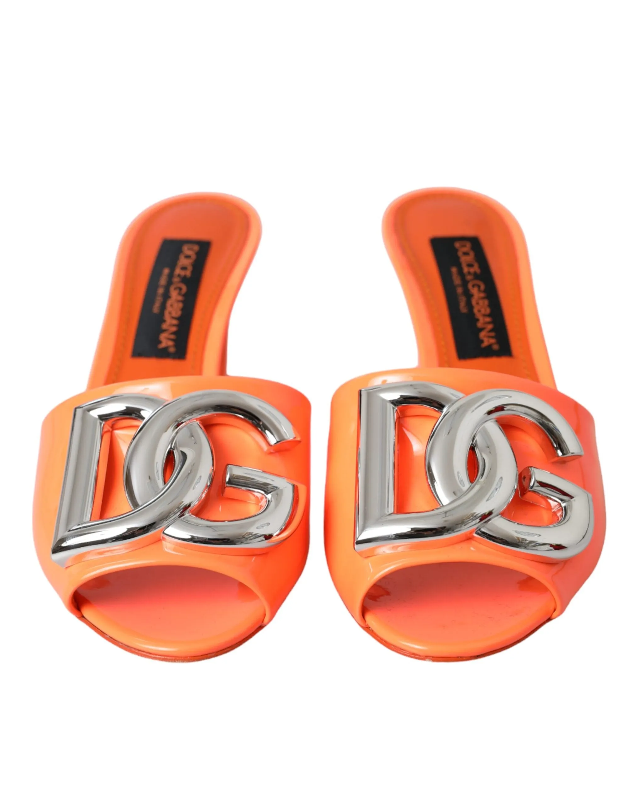 Orange DG Logo Slides Heels Sandals Shoes sold by Louxly product image thumbnail 2