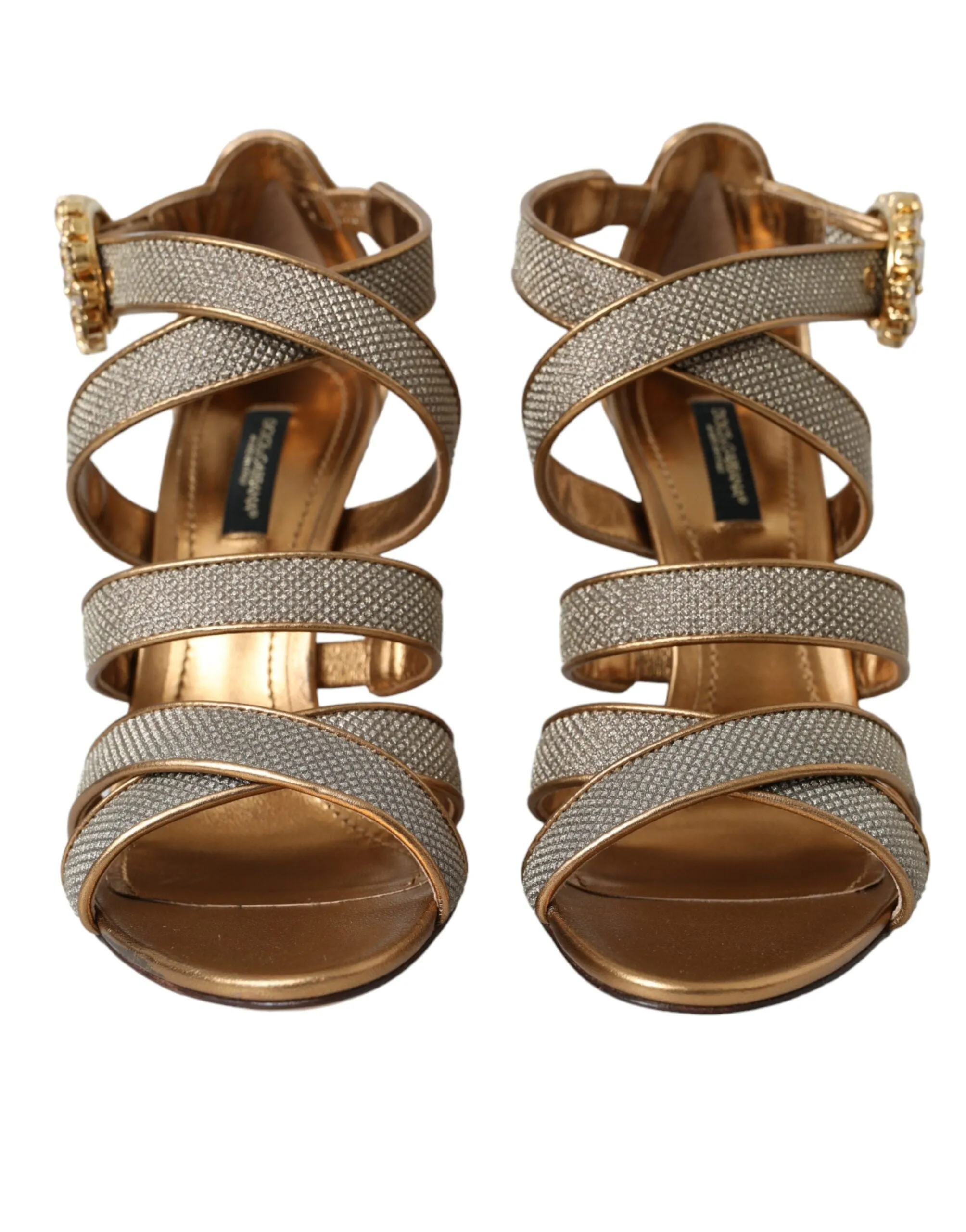 Bronze Crystal Strap Heels Sandals Shoes sold by Louxly product image thumbnail 2