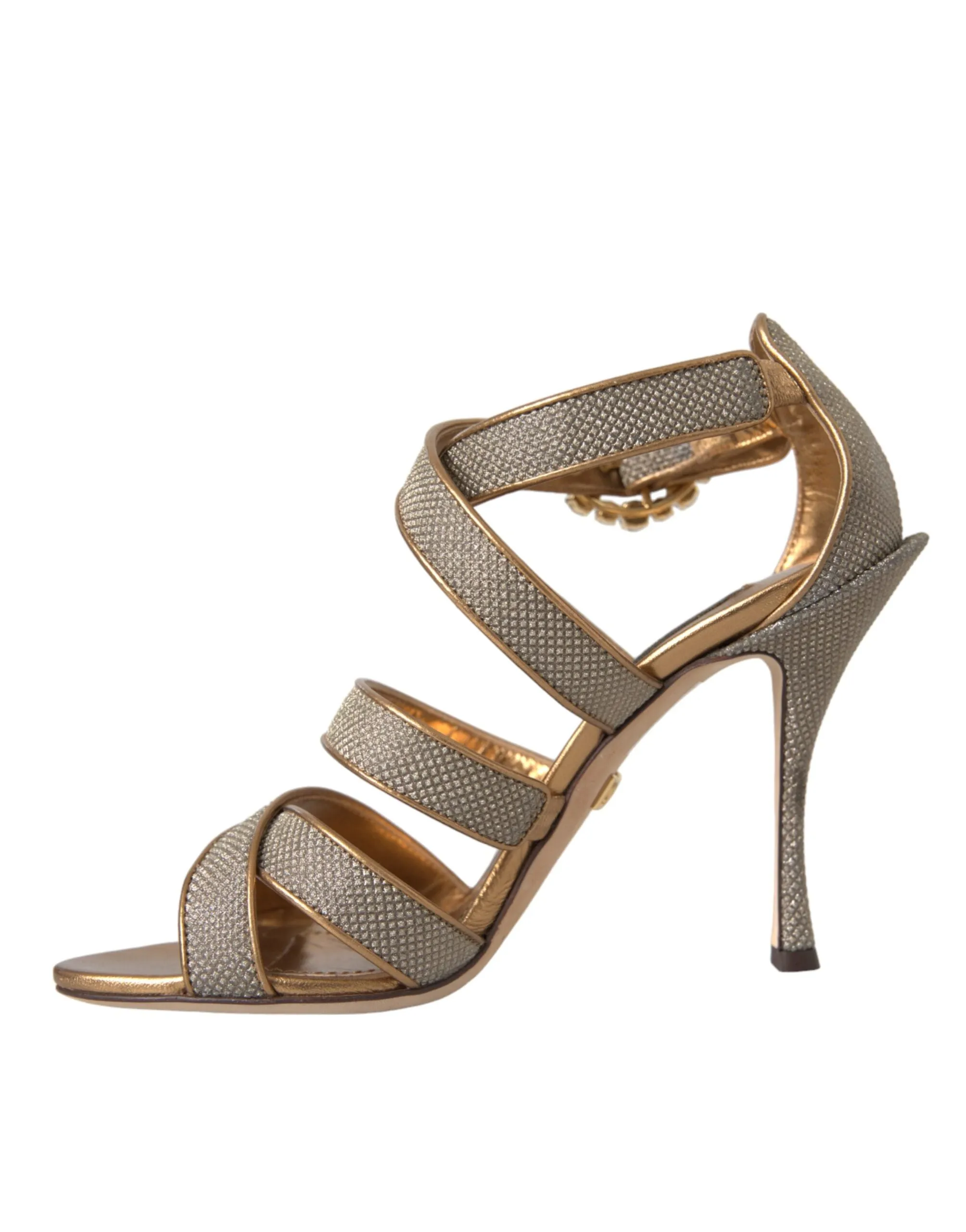 Bronze Crystal Strap Heels Sandals Shoes sold by Louxly product image thumbnail 5